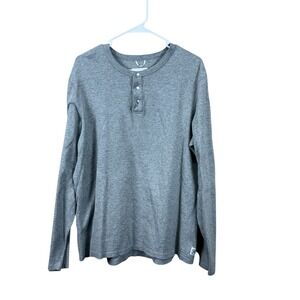 Reigning Champ Henley Slub Long Sleeve T-Shirt Light Grey Men's L